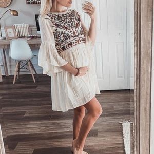 Embroidered boho dress